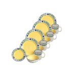 Kitchen Essential Dinnerware Set - 16 piece - White & Yellow & Blue & Green | Bella Flora