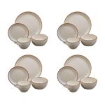 Kitchen Essential Dinnerware Set - 16 piece -Beige & Brown | Della Terra