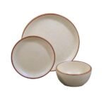 Kitchen Essential Dinnerware Set - 3 piece -Beige & Brown | Della Terra