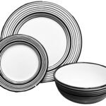 Kitchen Essential Dinnerware Set - 3 piece - White & Black | Tuxedo