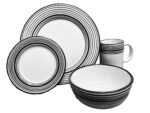 Kitchen Essential Dinnerware Set - 16 piece - White & Black | Tuxedo - Image 2
