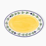 Kitchen Essential Oval Serving Platter Platter - White & Yellow & Blue & Green | Bella Flora