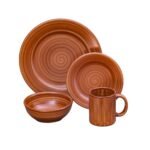 Kitchen Essential Dinnerware Set - 16 piece -Brown | Brownstone