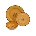 Kitchen Essential Dinnerware Set - 3 piece -Brown & Burnt Orange | Aurora