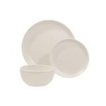 Kitchen Essential Studio Coupe Dinnerware Set, 3 Piece | Matte White