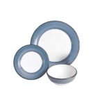 Kitchen Essential Dinnerware Set - 3 piece -White & Blue | Spree Pattern