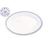 Kitchen Essential Oval Serving Platter - White & Blue | Fred Harvey Blue Chain