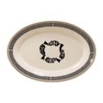 Kitchen Essential Oval Serving Platter - Mimbreno Four Fish Black & White