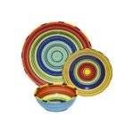 Kitchen Essential Dinnerware Set - 12 piece -Colorful Striped | Acapulco