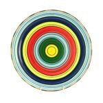 Kitchen Essential Round Serving Platter - Colorful Striped | Acapulco