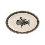 Kitchen Essential Oval Serving Platter - Mimbreno Turkey Black & White